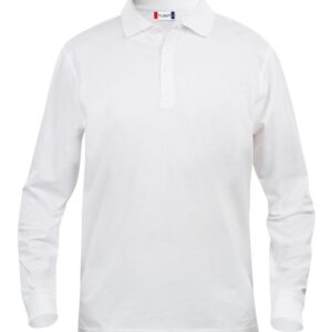 Clique Basic Polo L/S Junior wit 110/120  Wit