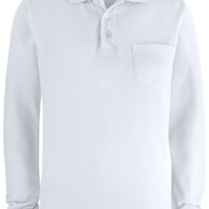 Clique Basic Polo LS Pocket wit s  Wit