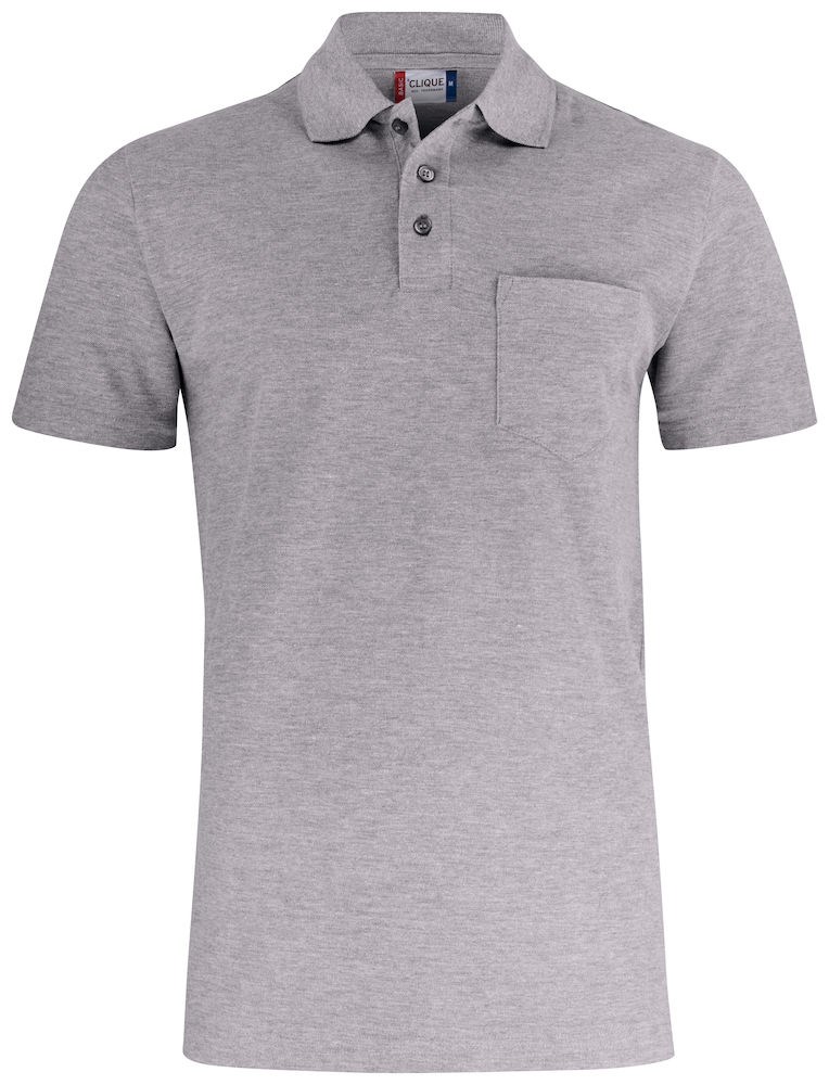Clique Basic Polo Pocket grijsmelange xs Grijsmelange Clique Basic Polo Pocket grijsmelange xs Grijsmelange