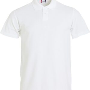 Clique Basic Polo S/S Junior wit 110/120  Wit
