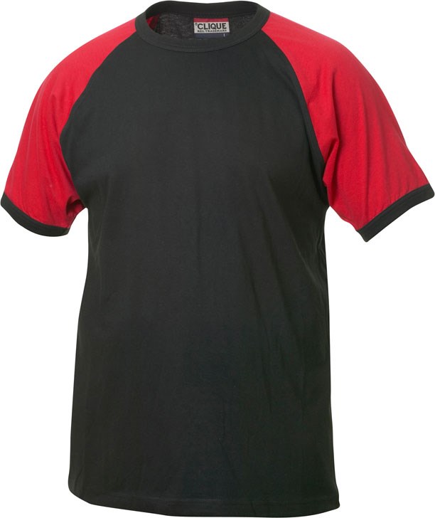 Clique Raglan-T zwart/rood xs Zwart/rood Clique Raglan-T zwart/rood xs Zwart/rood
