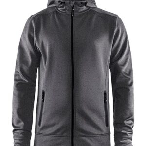 Craft Noble Full Zip Hood Men  Dk Grey Melange/Black