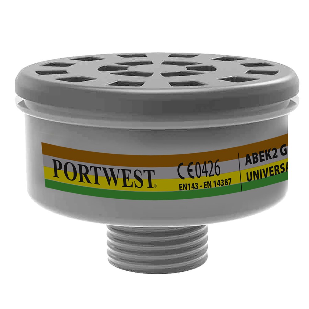 Portwest ABEK2 Filter Uni Tread  (Pk4)  Black