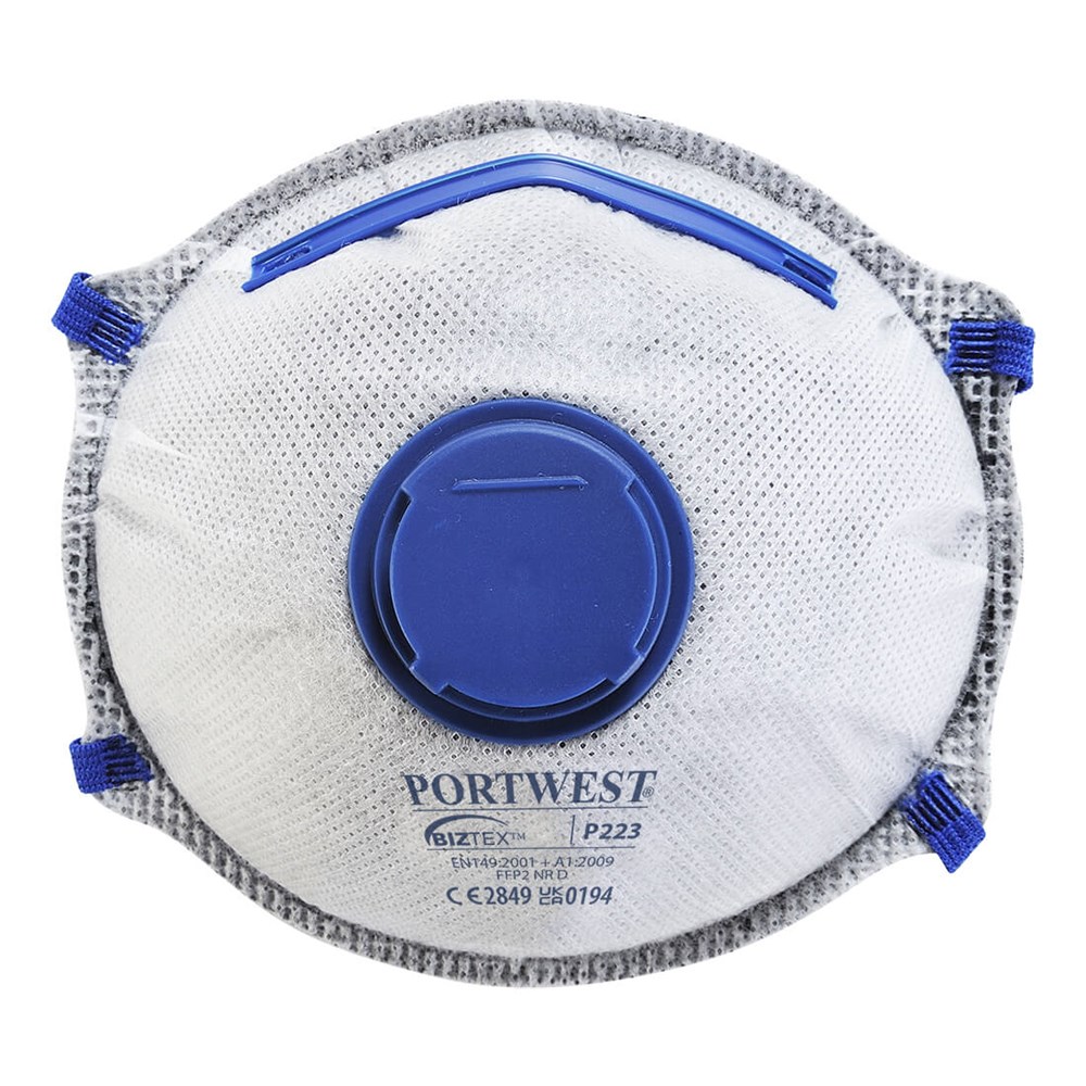 Portwest FFP2 Carbon Respirator (Pk10)  White