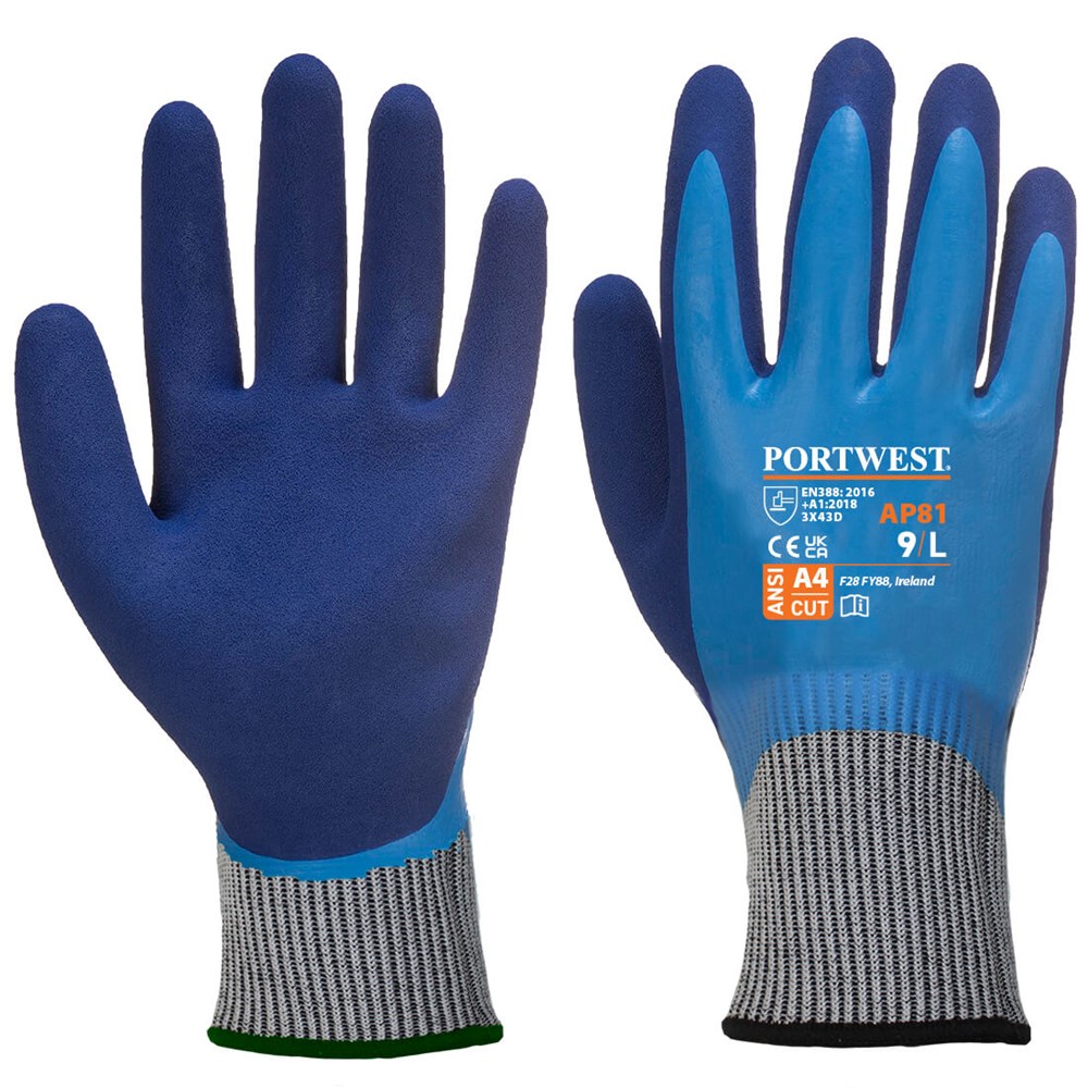 Portwest Liquid Pro HR Cut Glove  BluBlu