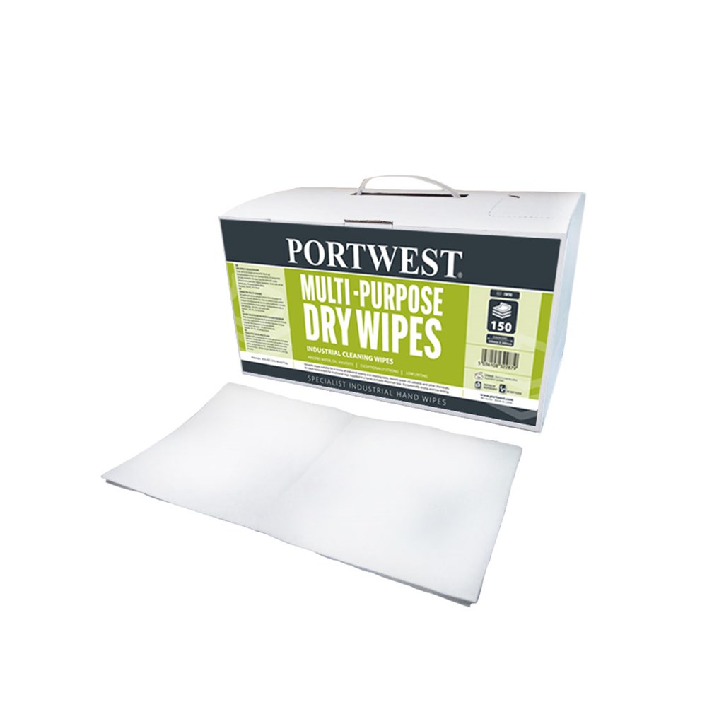 Portwest Multi Purpose Dry Wipes (150)  White