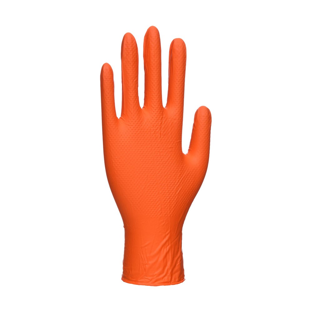 Portwest Nitrile HD Disp Gloves (Pk100)  Orange