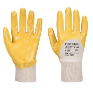Portwest Nitrile Light Knitwrist Glove  Yellow