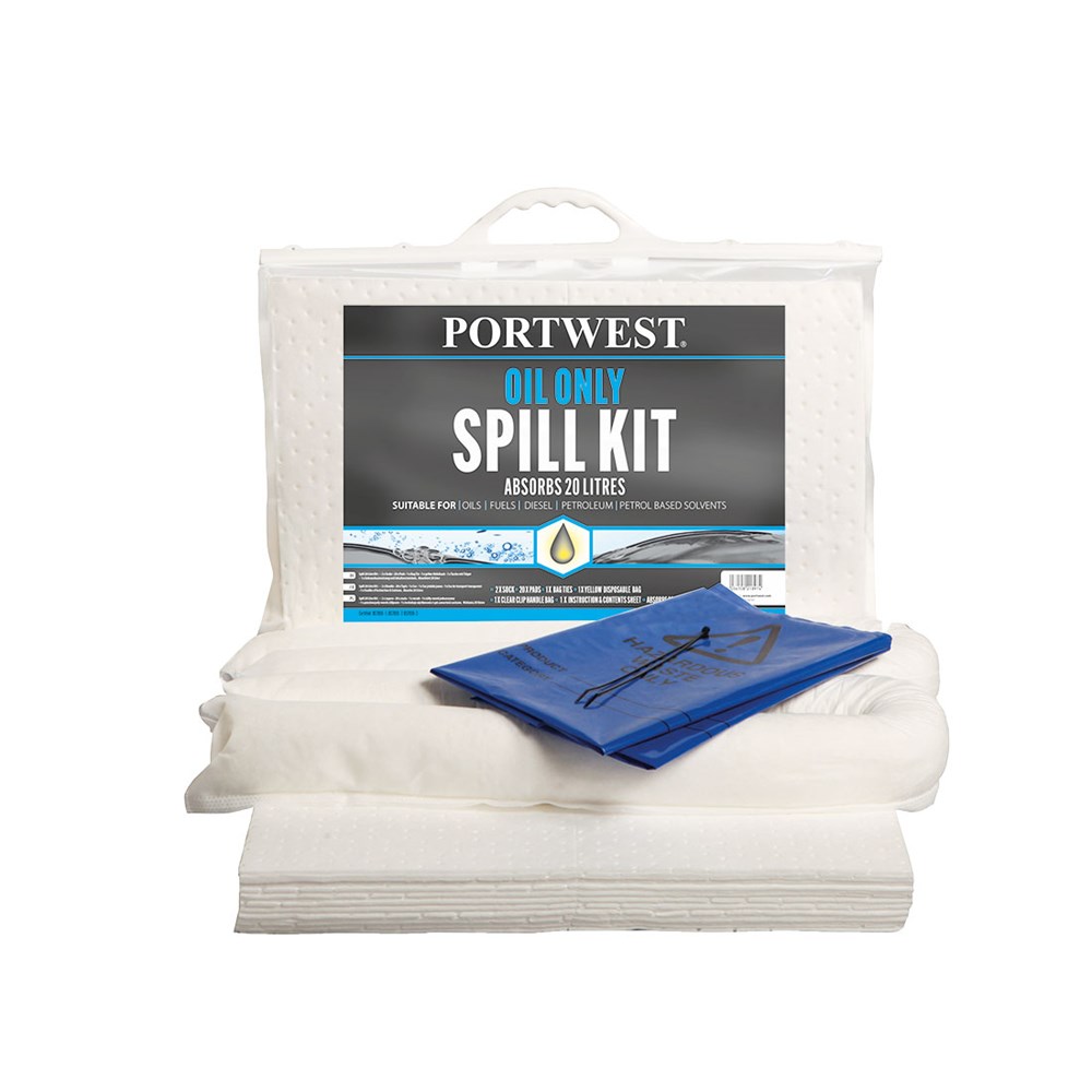 Portwest Oil Only Spill Kit 20L  (Pk6)  White