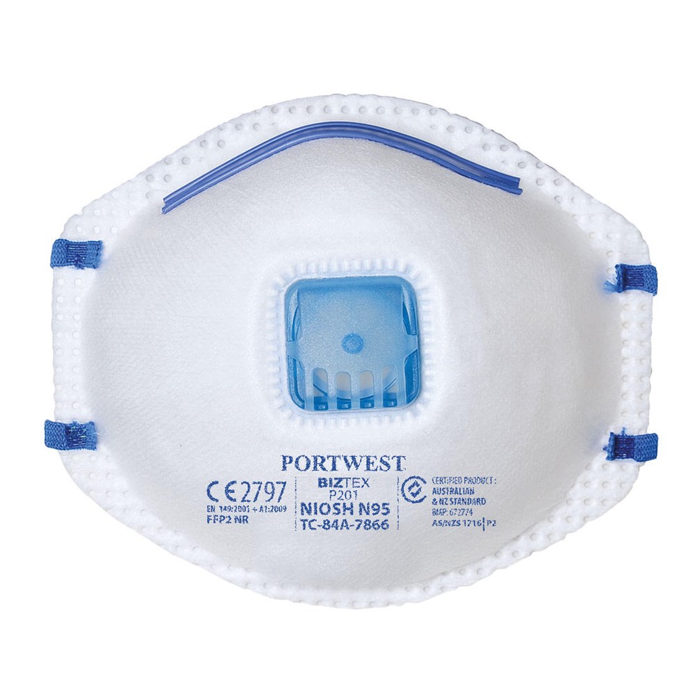 Portwest P2V Respirator Valved (10)  White