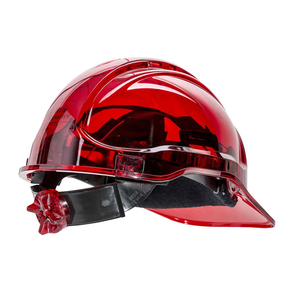 Portwest Peak View Ratchet Vent Helmet Red Portwest Peak View Ratchet Vent Helmet Red