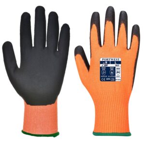 Portwest Vis-Tex PU Cut Resistant Glove  OrBk