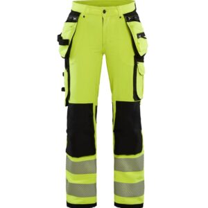Blaklader Dames High Vis 4-weg stretch werkbroek 7197  High Vis Geel/Zwart