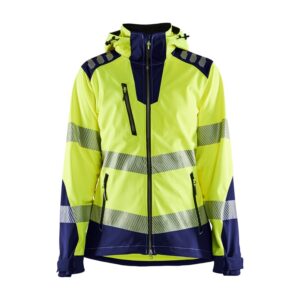 Blaklader Dames High Vis softshell jack 4791  High Vis Geel/Marineblauw