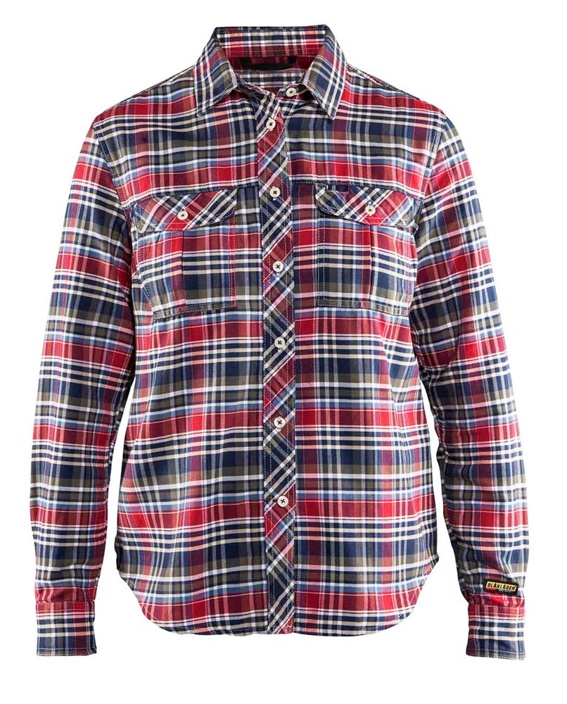 Blaklader Dames Overhemd Flanel 3209  Marineblauw/Rood