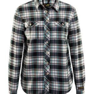 Blaklader Dames overhemd flanel 3209  Zwart/Off-white