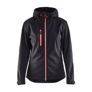 Blaklader Dames softshell jack 4919  Zwart/Rood