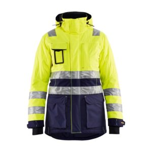 Blaklader Dames winterparka High Vis 4472  High Vis Geel/Marineblauw