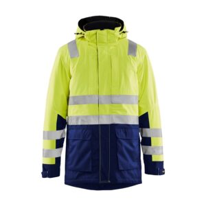 Blaklader High Vis parka 4495  High Vis Geel/Marineblauw