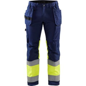 Blaklader High Vis werkbroek met stretch 1558  Marine/High Vis Geel