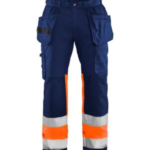 Blaklader High Vis werkbroek met stretch 1558  Marineblauw/Oranje