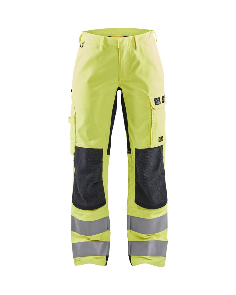 Blaklader Multinorm dames werkbroek Inherent met stretch 7191  High Vis Geel/Marineblauw