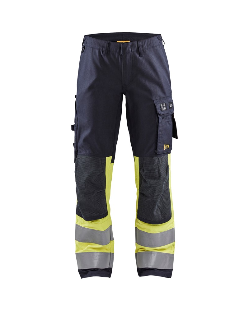 Blaklader Multinorm dameswerkbroek Inherent met stretch 7187  Marine/High Vis Geel