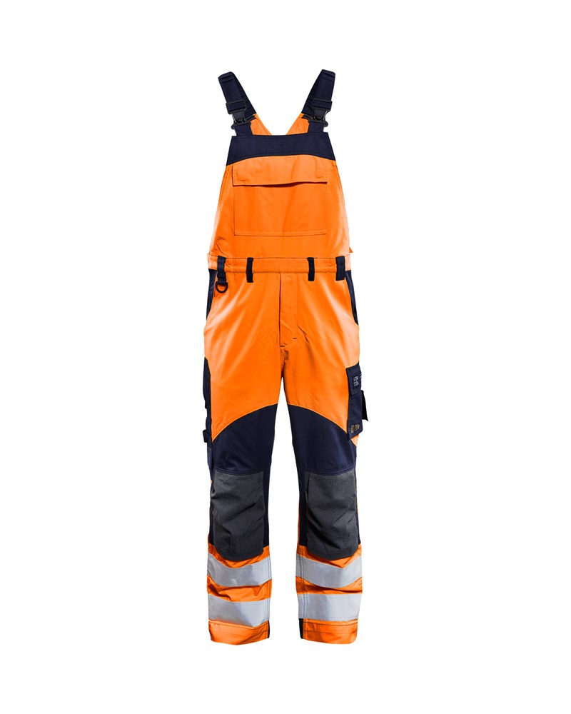 Blaklader Multinorm inherent bretelbroek 2889  High Vis Oranje/Marineblauw