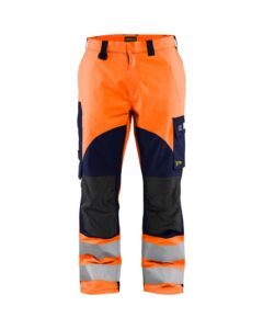 Blaklader Multinorm inherent werkbroek 1588  High Vis Oranje/Marineblauw
