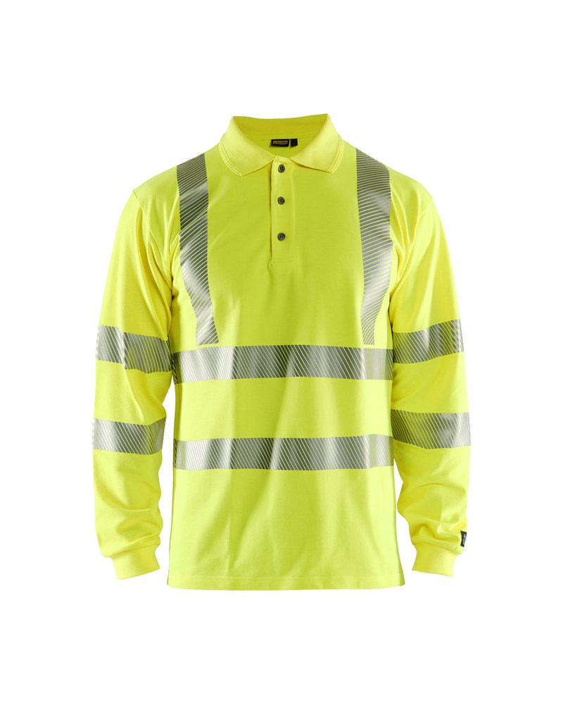 Blaklader Multinorm piqué polo lange mouw 3439  High Vis Geel