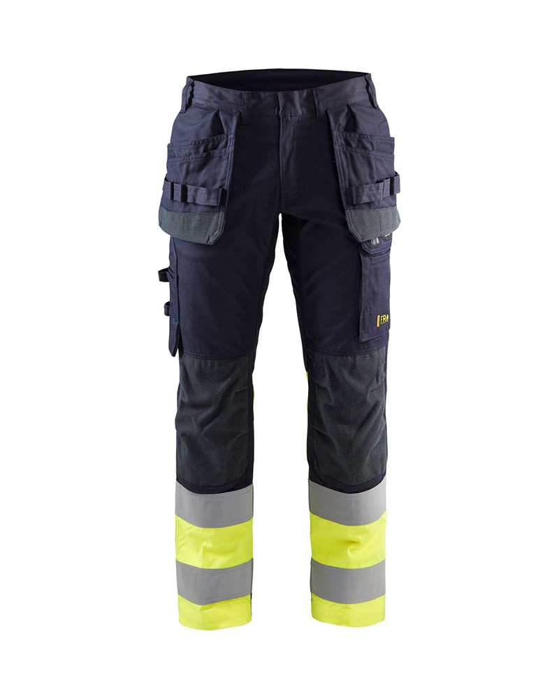 Blaklader Multinorm werkbroek Inherent met stretch 1487  Marine/High Vis Geel