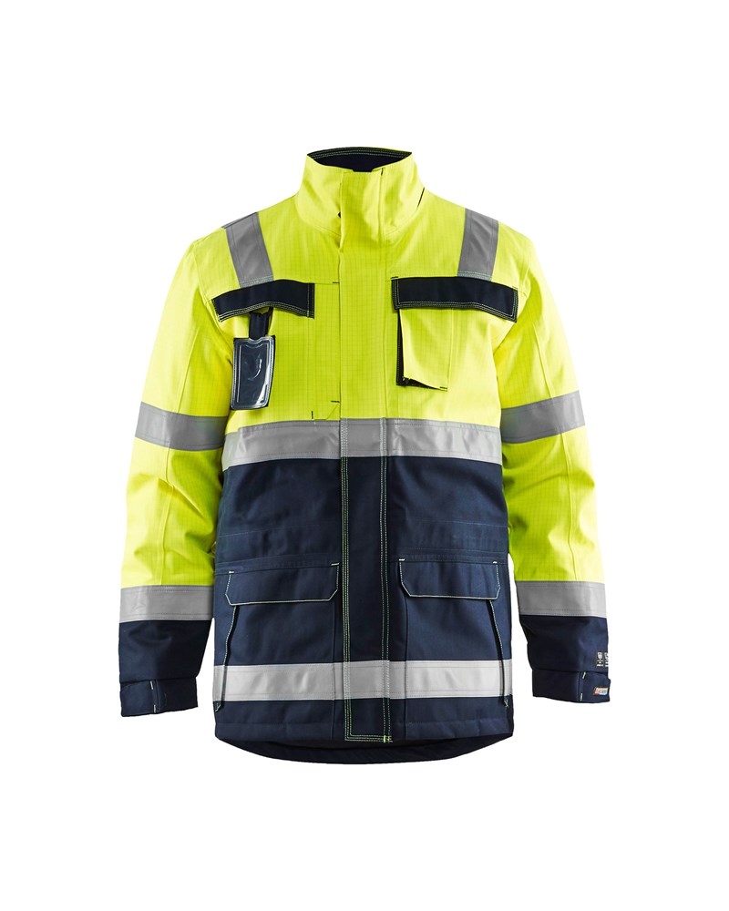 Blaklader Multinorm winterparka 4468  High Vis Geel/Marineblauw