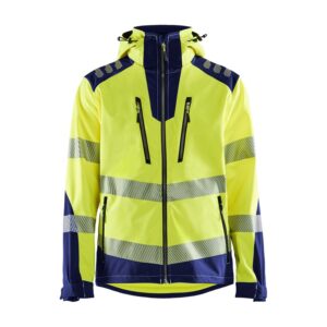 Blaklader Softshell jack High Vis 4491  High Vis Geel/Marineblauw