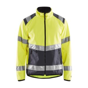 Blaklader Softshell jack High Vis 4877  HIgh Vis Geel/Medium Grijs