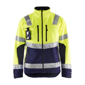 Blaklader Softshell jack High Vis 4900  High Vis Geel/Marineblauw