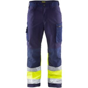 Blaklader Softshell werkbroek High Vis 1562  Marine/High Vis Geel