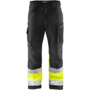 Blaklader Softshell werkbroek High Vis 1562  Zwart/High Vis Geel