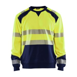 Blaklader Sweatshirt High Vis 3541  High Vis Geel/Marineblauw