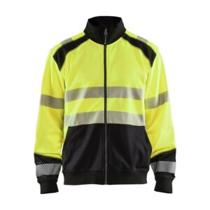 Blaklader Sweatshirt hele rits High Vis 3558  High Vis Geel/Zwart