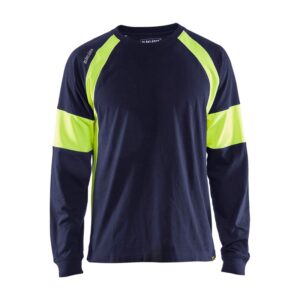 Blaklader T-shirt lange mouw 3520  Marine/High Vis Geel