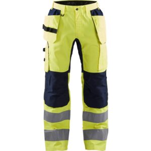 Blaklader Werkbroek met stretch High Vis 1552  High Vis Geel/Marineblauw