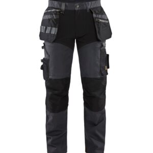 Blaklader Werkbroek met stretchpanelen en spijkerzakken 1599  Donkergrijs/Zwart