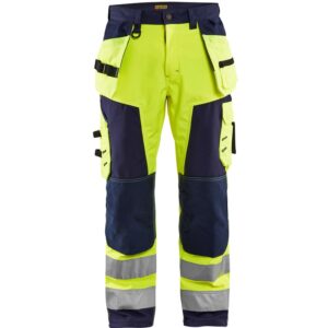 Blaklader Werkbroek softshell High Vis 1567  High Vis Geel/Marineblauw