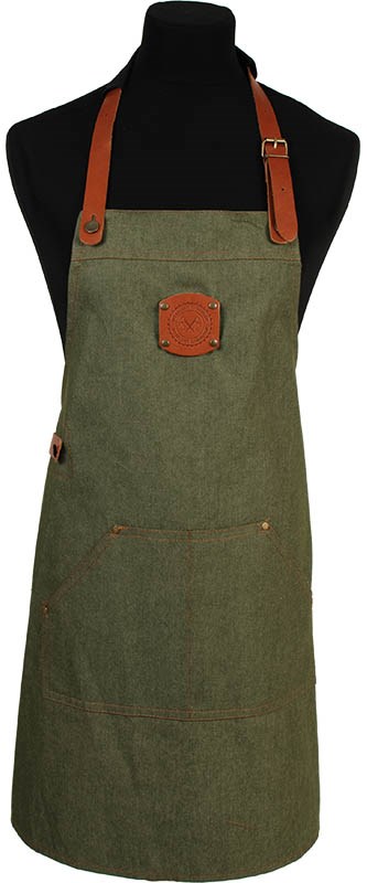 Schriks Leer-Denim-schort 3703  Groene Denim