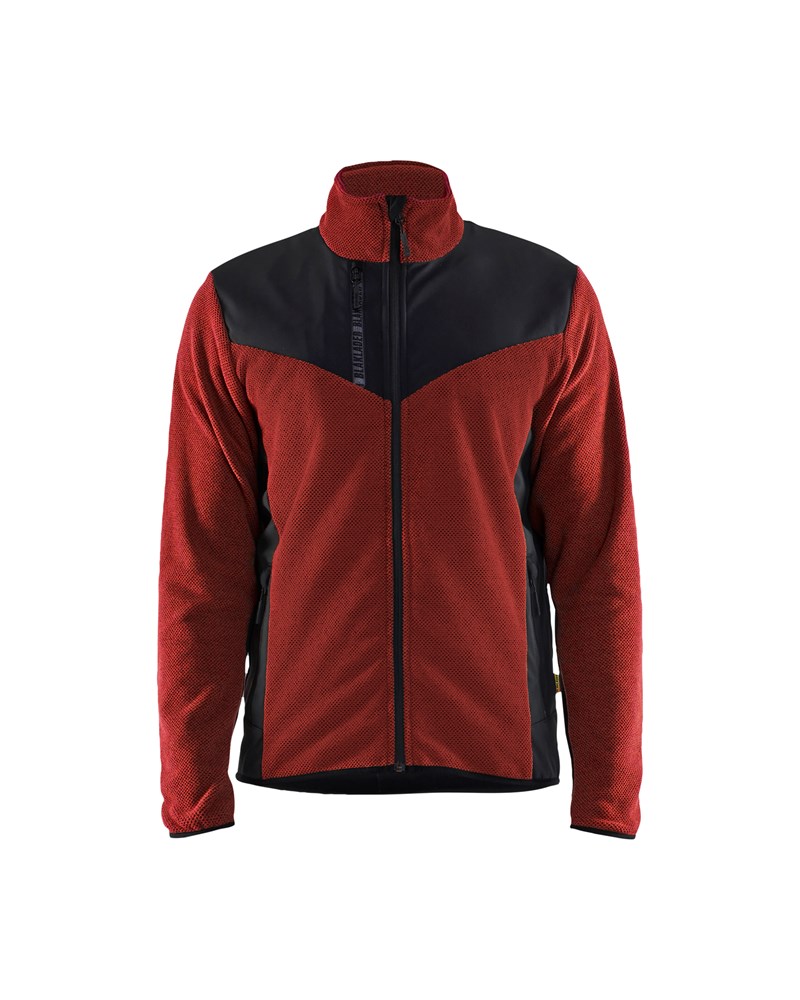 Blaklader Gebreid vest met softshell 5942  Gebrand rood/Zwart