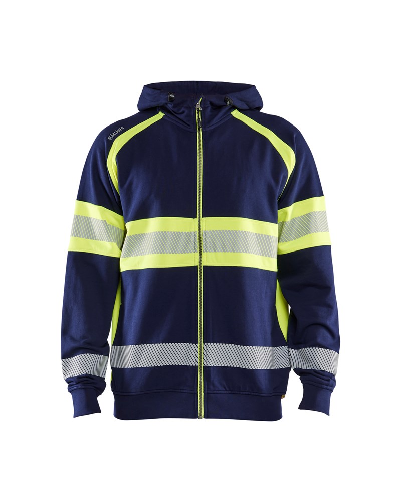 Blaklader High vis Hooded sweatshirt 3552  Marine/High Vis Geel