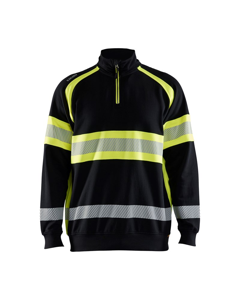 Blaklader High vis Sweater 3553  Zwart/High Vis Geel