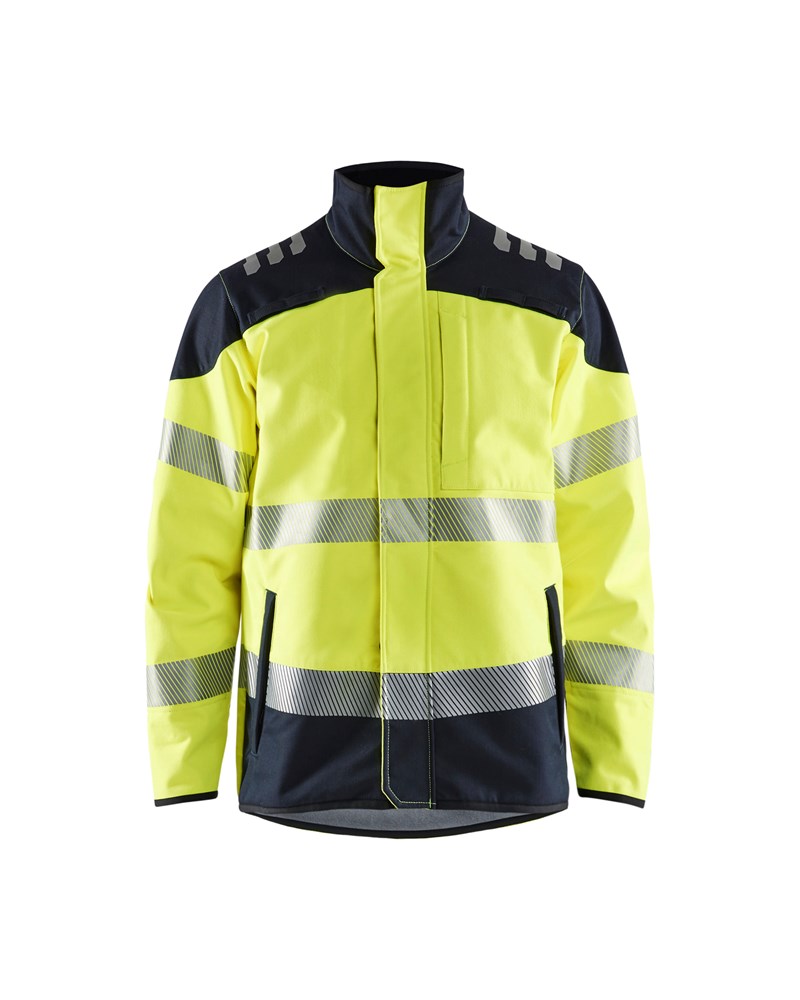 Blaklader Multinorm softshell jack 4948  High Vis Geel/Marineblauw