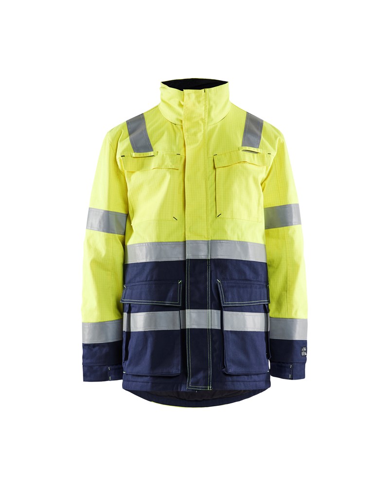 Blaklader Vlamvertragende Winterparka 4467  High Vis Geel/Marineblauw