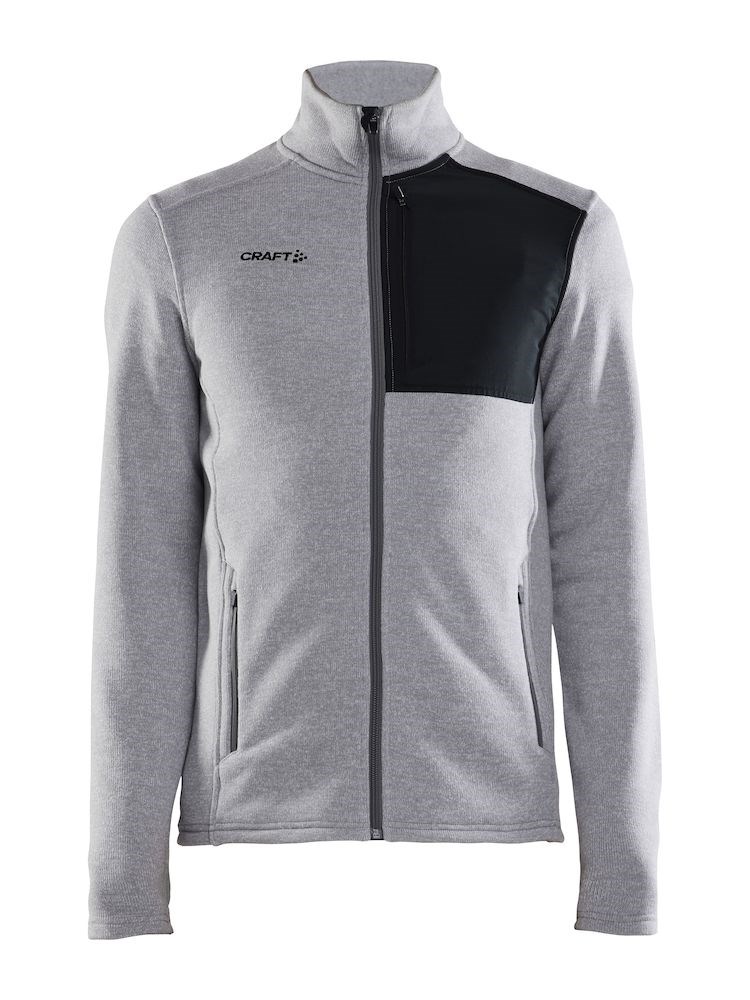 Craft ADV Explore Heavy Fleece Jacket M  Grey Melange-Black